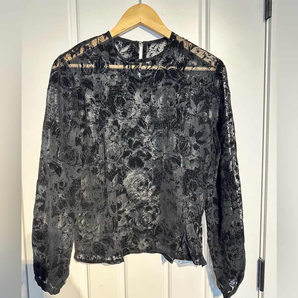 Stunning deep black pullover blouse